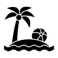 soild design icon of palm tree vector