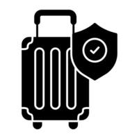 A beautiful Soild design icon of secure luggage vector