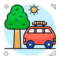 Modern Flat Circular design icon of road trips vector