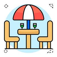 A Flat Circular trendy design icon of patio vector