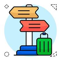 Modern Flat Circular icon of travel board vector