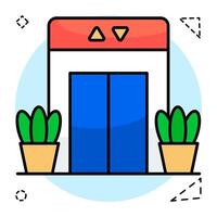 Flat Circular design icon of lift vector
