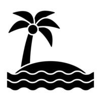 soild design icon of beach vector