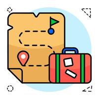 Editable Flat Circular design icon of map vector