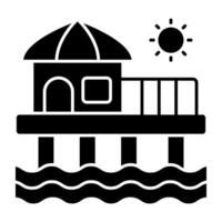 Perfect Soild icon of beach home building vector