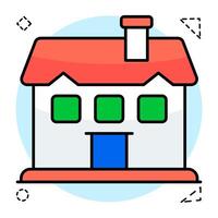Flat Circular design icon of home building vector