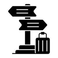 Modern Soild icon of travel board vector
