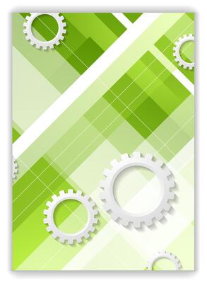 Abstract green hi-tech minimal background with gears