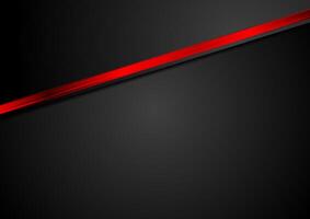 Abstract black corporate background with red glossy stripe vector