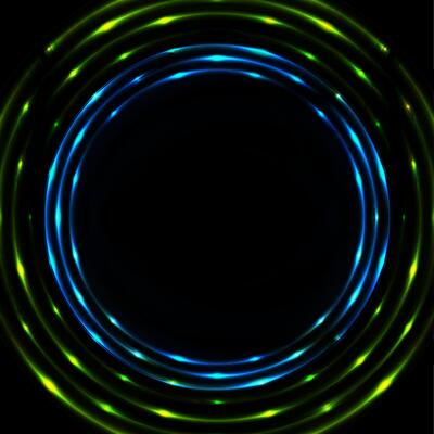 Blue green glowing circles design