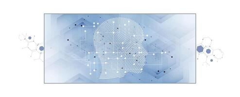 a blue background with a fingerprint on it vector