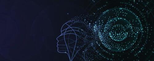 the head of a person is surrounded by a network of dots vector