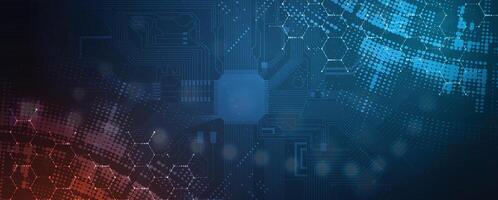 abstract technology background with blue and red lines vector
