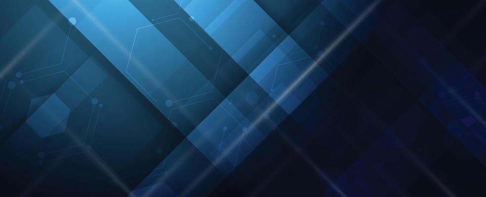 abstract dark blue technology background with lines and dots