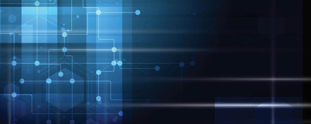 technology dark background with blue lines and dots