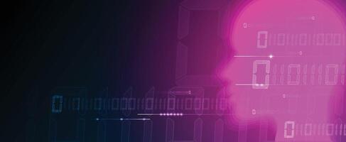 the human head is surrounded by a digital interface vector