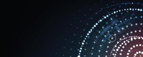 a circular pattern of dots and lines on a dark background vector