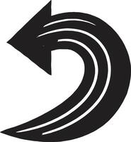 Curved Left Arrow Symbol Icon for Undo Backward Navigation Refresh Rewind Interface UI Design Directional Graphic vector