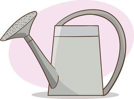 Illustration of a Watering Can with a Handle on a Pink Background vector