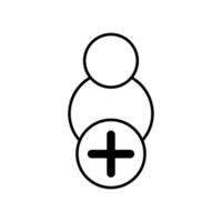Icon a add friend, isolated against a clean background. vector