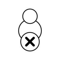Icon a delete user, isolated against a clean background. vector