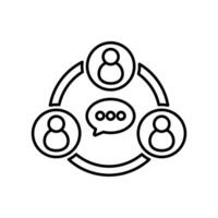 Icon a group talk, isolated against a clean background. vector