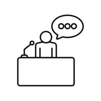 Icon a discourse, isolated against a clean background. vector