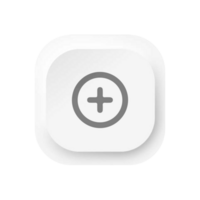 white button with a plus sign on it png