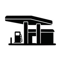 Gas station emblem. Black outline. Viewed from the front. Simple flat graphic representation. vector