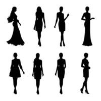 outline of a stylish girl with a white background. vector