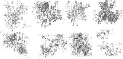 Monochrome grunge rough textured patterns vector