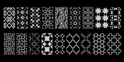 Arabic seamless patterns on black, set vector