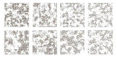 Monochrome grunge rough texture patterns vector