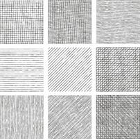 Hand drawn sketch pencil texture set vector