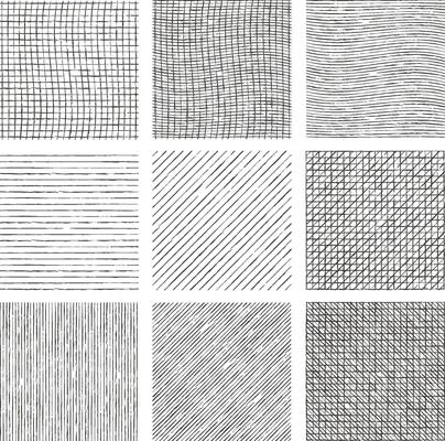 Hand drawn sketch pencil texture set