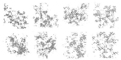 Grunge rough monochrome texture patterns vector