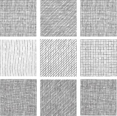 Sketch pencil hand drawn texture set