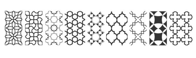 Monochrome Arabic seamless patterns, set vector