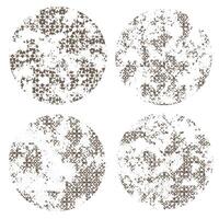 Monochrome circles with grunge texture arabic patterns vector