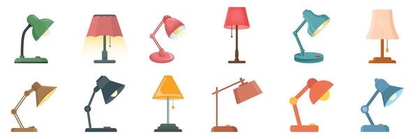 A set of different lamps and lamps on a white background vector