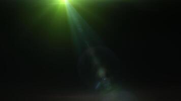 Abstract green optical flare llgiht move from top left to right video