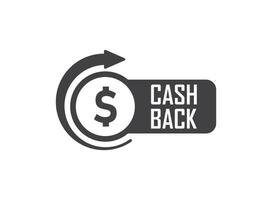 Cash back icon with arrow pointing to it vector