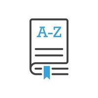 A book with the letter a and a blue arrow vector