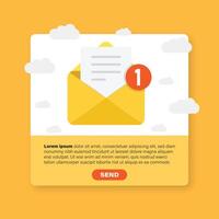 Email envelope with a red envelope icon vector
