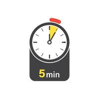 A clock with the word 5 minutes on it vector