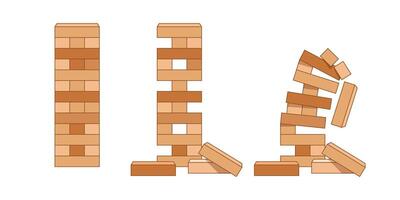 Jenga blocks on a white background vector