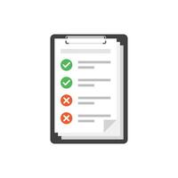 A clipboard with check marks on it vector