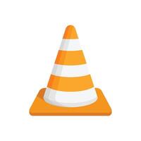 An orange traffic cone on a white background vector