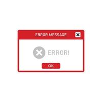Error message on a website vector