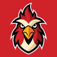 Aggressive Eagle Head with Red Background and Fiery Style Mascot Design vector